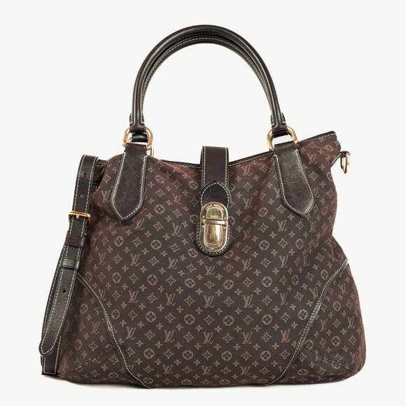 Louis Vuitton Dark Brown Fusain Monogram Idylle Mini Lin Canvas Elegie Bag - Picture 1 of 12